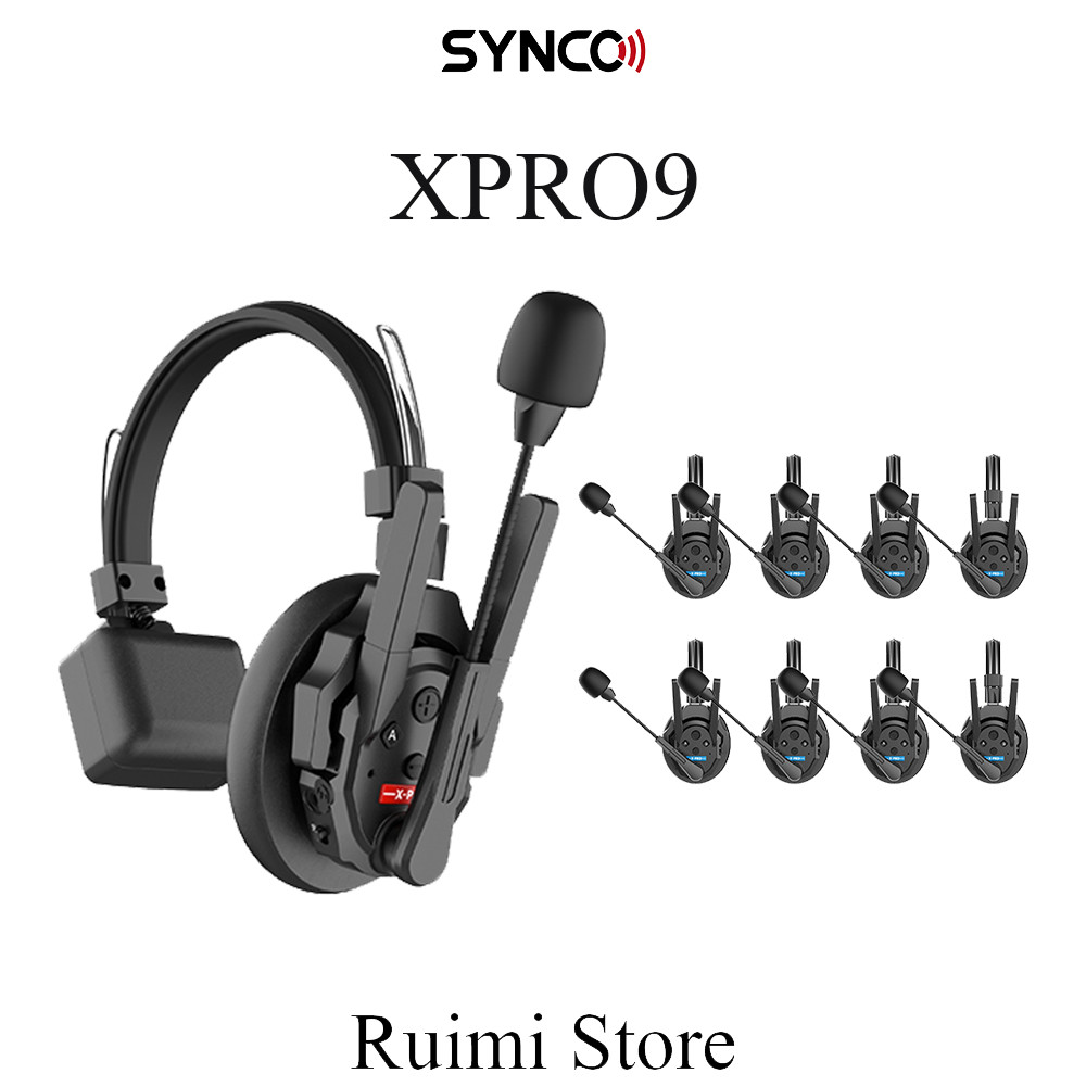 Synco Xtalk Pro9 2.4G Full-Duplex Single-Ear Remote Headset ระบบอินเตอร์คอมไร้สายสําหรับภาพยนตร์และโ