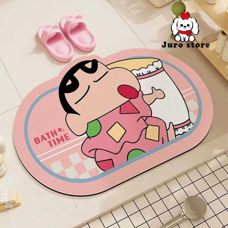 JURO FLOOR MAT WITH CUTE CHARACTER SHINCHAN MOTIF/BATHROOM MAT/KOREAN DESIGN