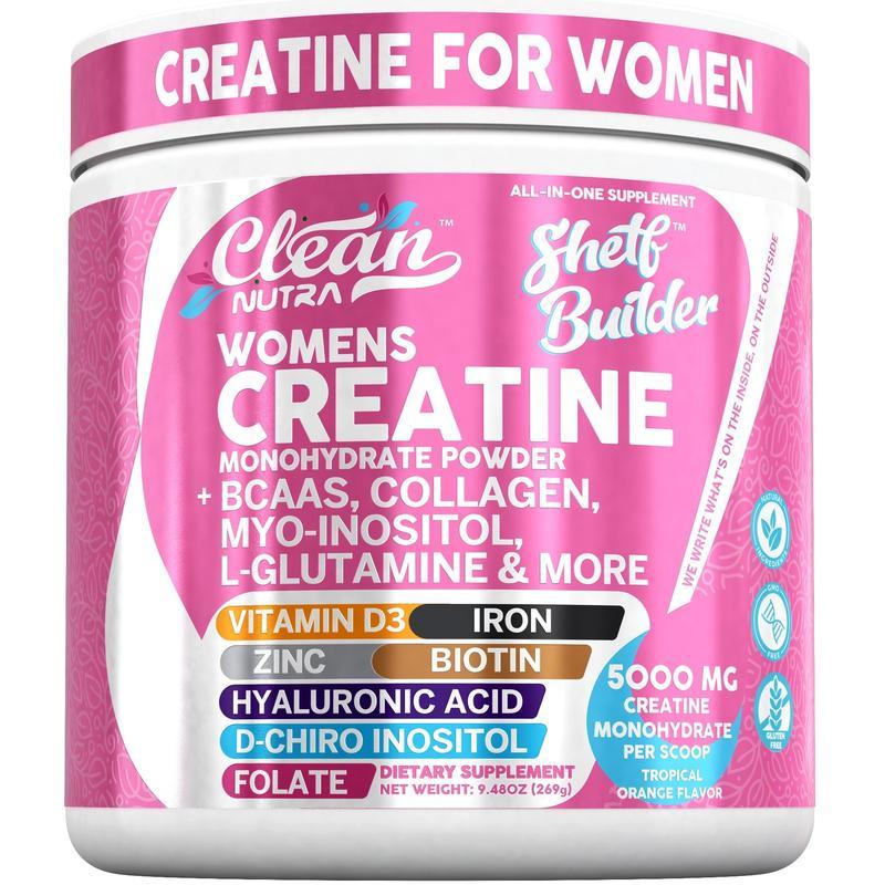 Creatine Monohydrate และ BCAA สำหรับผู้หญิง ผสมคอลลาเจนและสารสกัดอื่นๆ รสส้ม 5000 mg ต่อตัก - อาหารเ