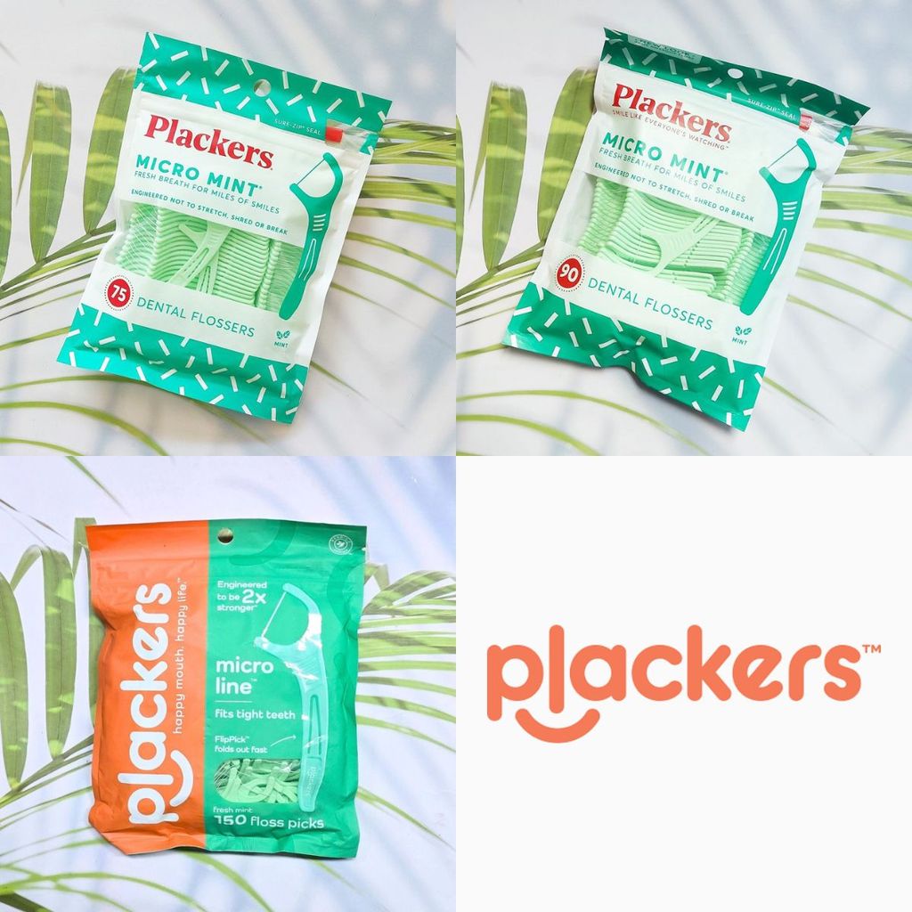 ไหมขัดฟัน รสมิ้นต์ Micro Mint Dental Flossers Mint 75 or 90 or 150 Count (Plackers®)