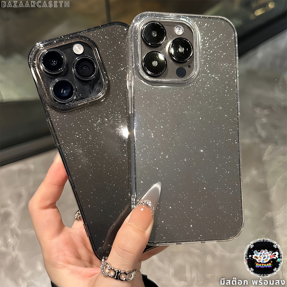 จัดส่งทันที เคสโทรศัพท์16 กลิตเตอร์แวววาว เคสใสนิ่มสำหรับไอโฟน For IPhone 13 14 11 12Pro 16 15 Promax 6/7/8Plus XR XSMAX