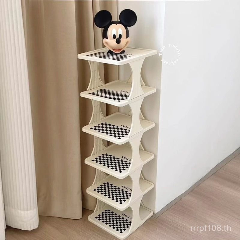 Slotted Space รองเท้าในครัวเรือนในร่ม Simple Multi-Layer หอพักตู้รองเท้าประตูชั้นวางรองเท้า Handy เค