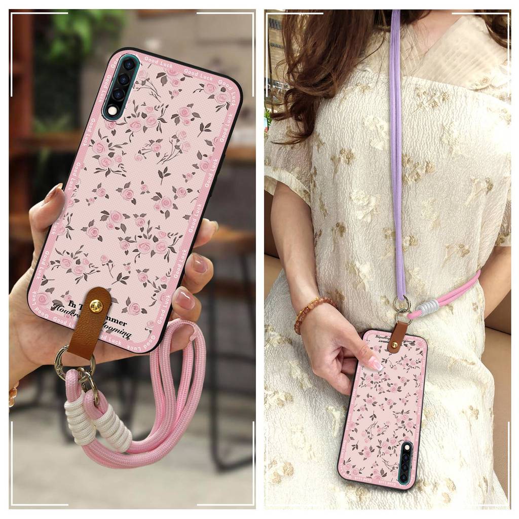 ทนทานเคสโทรศัพท์กันน้ําสําหรับ Tecno AB7/Phantom9 Anti-knock Lanyard Crossbody สร้อยคอ TPU การ์ตูนเต