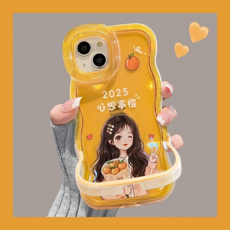Three-Color 2025 Girl 16promax เคสโทรศัพท์ 13/14/15max Dual Bracket se4/7/8