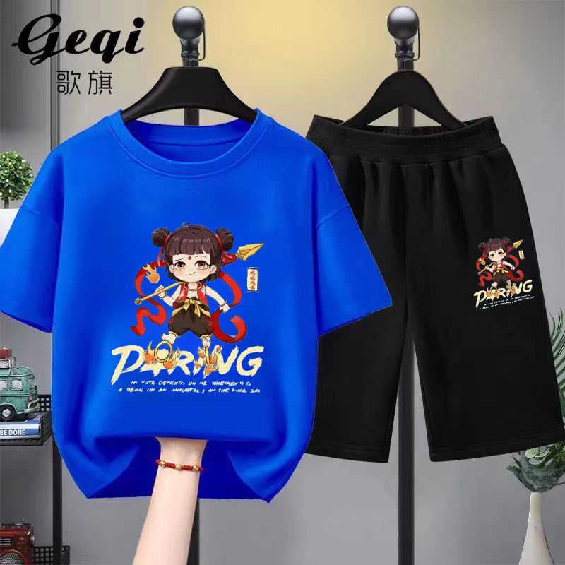 ฟางฟางเสื้อผ้า Nezha Nezhaเสื้อผ้าของขวัญNezha Nezha Magicเสื้อผ้าเด็กชุดฤดูร้อนเสื้อผ้า2025 แฟชั่นจ