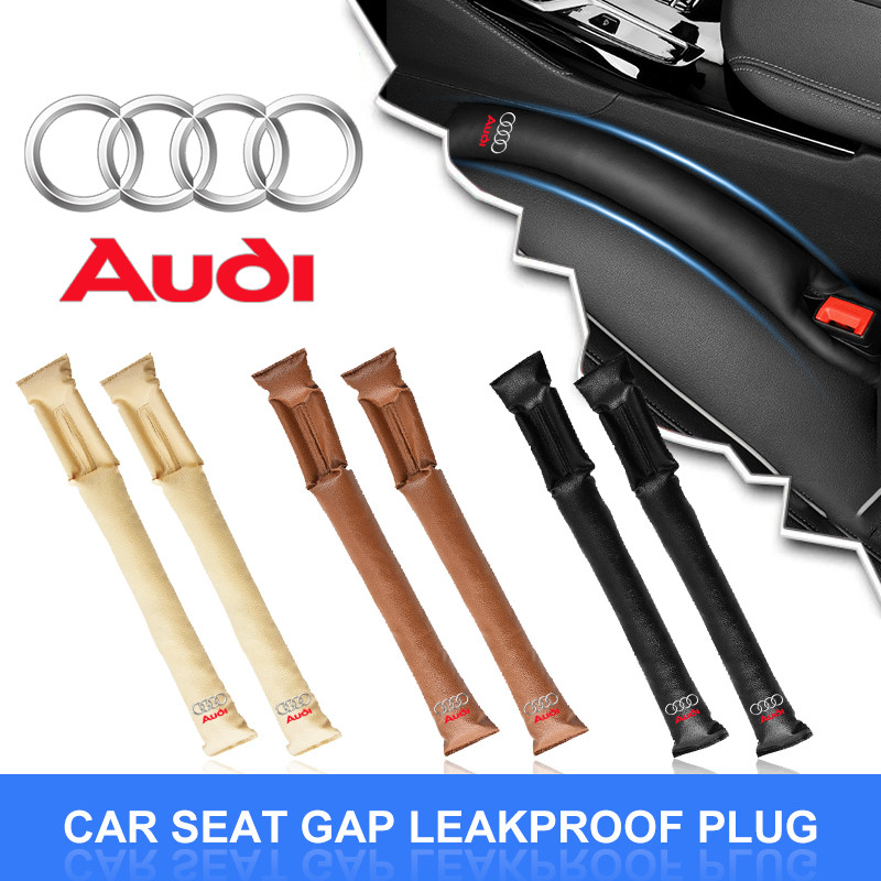 2PCS Car Seat Gap Filler Soft จัดแต่งทรงผมรถ Padding หนังรั่ว Pads ปลั๊ก Spacer สําหรับ Audi A6 Q3 A