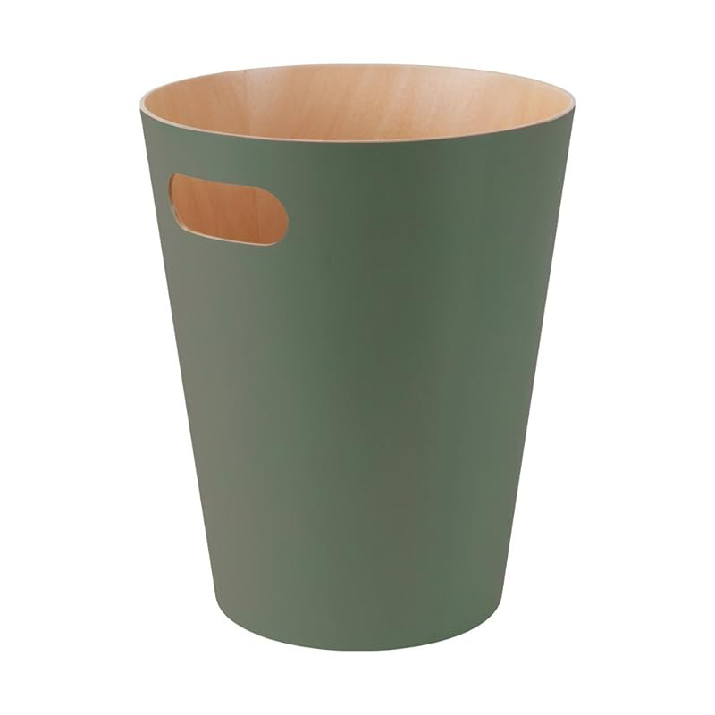 Umbra Woodrow Wooden Round Trash Can 7.5L - Lidless Waste Bin in Various Colors
