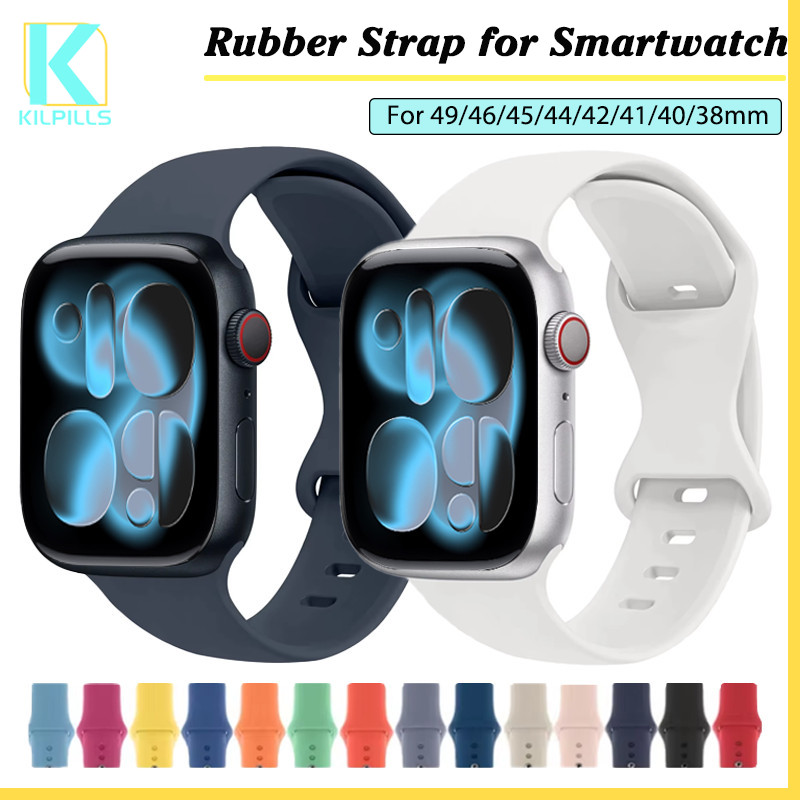 สายซิลิโคนสายกันน้ำและระบายอากาศได้ for Apple Watch Series 11 10 9 8 7 6 5 IWatch Ultra 3 2 SE 2 49/46/45/44/42/41/38มม.