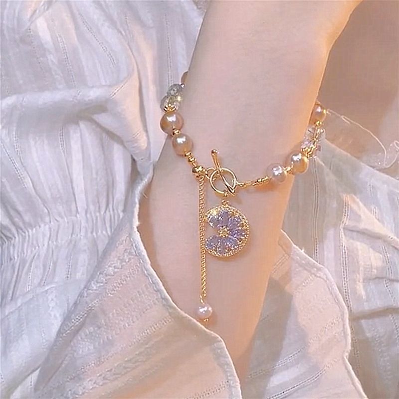 สร้อยข้อมือมุกน้ําจืด Zixia สไตล์แฟairy หรูหรา สีขาบอินเทรนด์ BL20251029