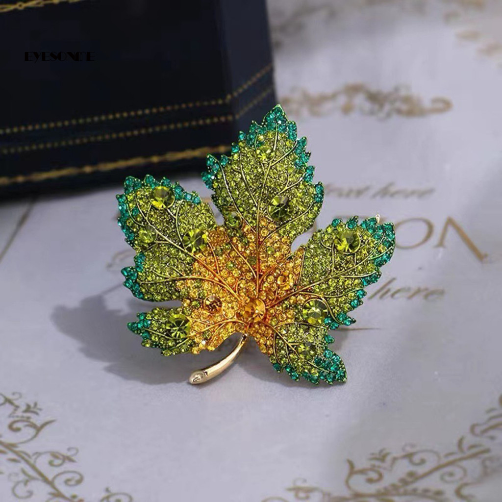 EYES Maple Leaf เข็มกลัด Maple Leaf อุปกรณ์เสริม Maple Leaf Rhinestone เคลือบวันขอบคุณพระเจ้าเข็มกลั