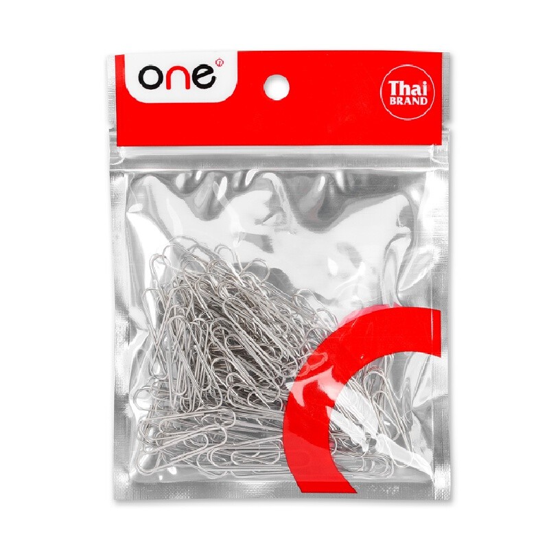 ONE ลวดเสียบกระดาษ 33 มม. รุ่น 100433S สีเงิน (ถุง 100 ตัว)
