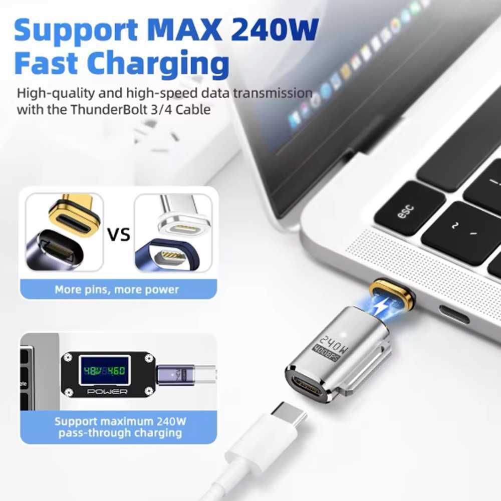 EASYDEALS Anera OTG USB Type C 4.0 N52 อะแดปเตอร์แม่เหล็ก 8K 60Hz 40Gbps 240W - A1F35