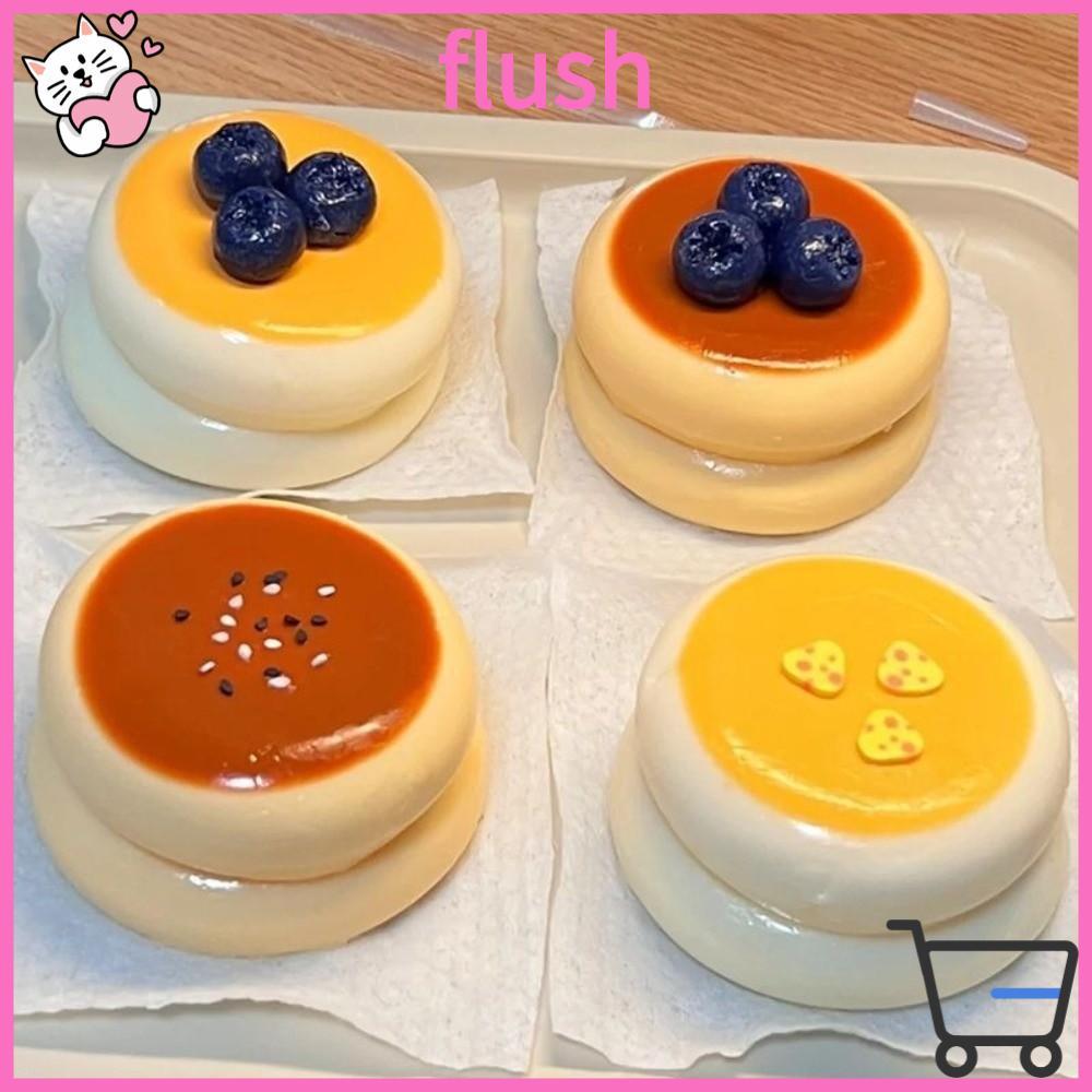 FLUSH Squishy Squeeze ของเล่น,ช้า Rebound Pinching จําลอง Soufflé Fidget ของเล่น, Creative เค้กรูปร่างสตรอเบอร์รี่บลูเบอร์รี่ความเครียดบรรเทาของเล่นเด็กผู้ใหญ่