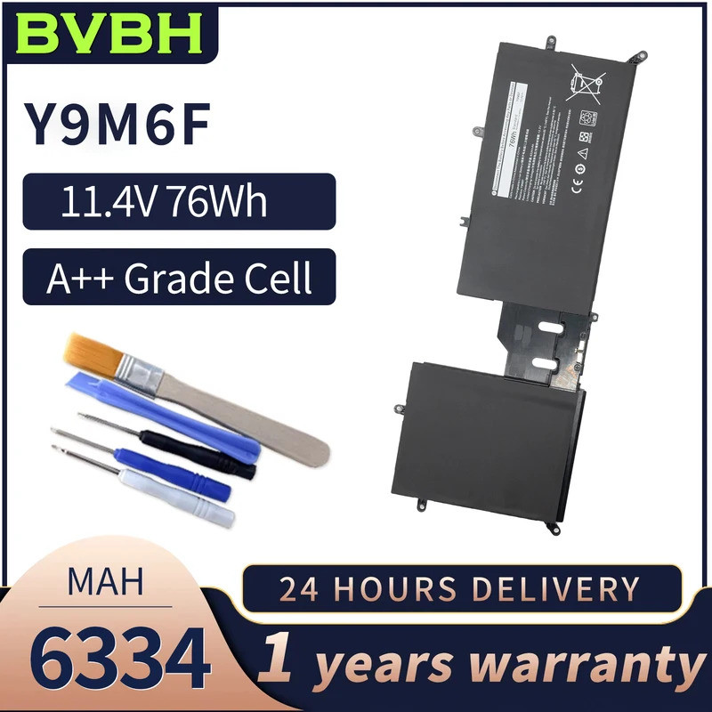 BVBH Y9M6F 76Wh 08K84Y M15|M17 แบตเตอรี่แล็ปท็อปสําหรับ Dell R2/P41E/P87F/ALW15M Alienware C7XD9|R49