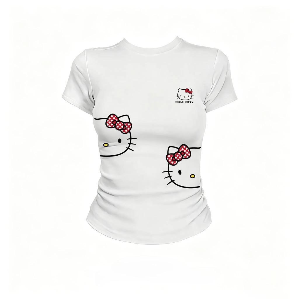 ลดครึ่งราคา! สินค้าขายดีใหม่ล่าสุด: เสื้อยืดลายโบว์สีแดงและดาว สไตล์สตรีท สวมใส่ได้ทุกวัน เนื้อผ้าสบายและระบายอากาศได้ดี