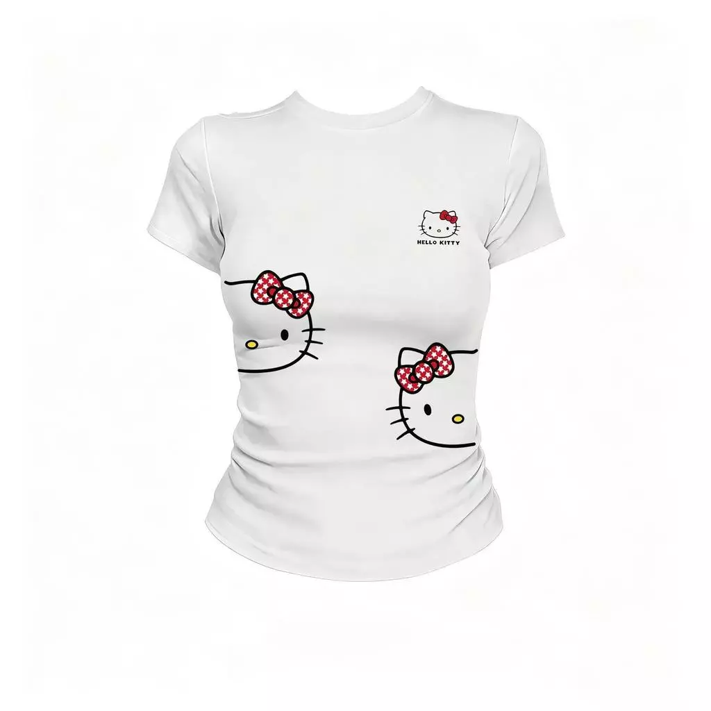 ลดครึ่งราคา! สินค้าขายดีใหม่ล่าสุด: เสื้อยืดลายโบว์สีแดงและดาว สไตล์สตรีท สวมใส่ได้ทุกวัน เนื้อผ้าสบายและระบายอากาศได้ดี