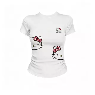 ลดครึ่งราคา! สินค้าขายดีใหม่ล่าสุด: เสื้อยืดลายโบว์สีแดงและดาว สไตล์สตรีท สวมใส่ได้ทุกวัน เนื้อผ้าสบายและระบายอากาศได้ดี