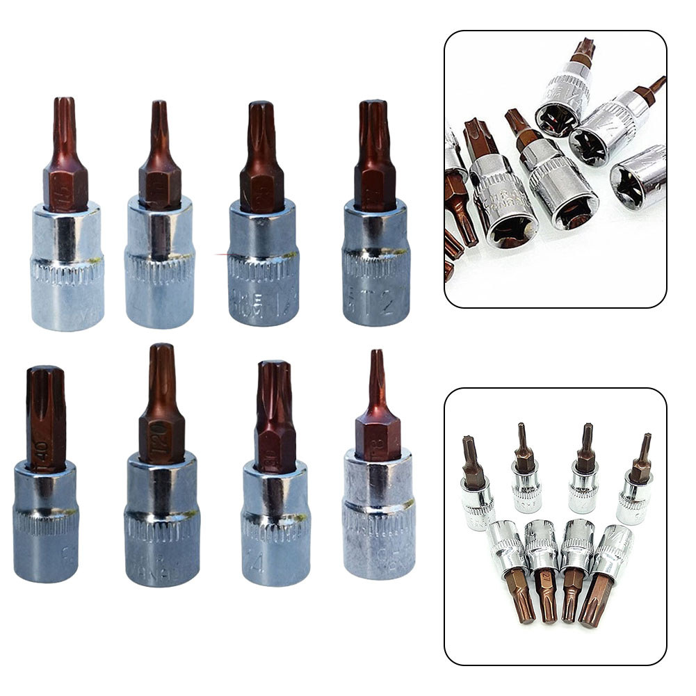 [ES] ❀2 ชิ้น Hex Torx ไขควงบิต 1/4 นิ้วซ็อกเก็ตไดรฟ์เครื่องมือ T8-T40