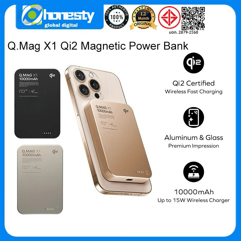 MOMAX Q.Mag X1 Qi2 Magnetic Wireless Power Bank 10000mAh 15W Fast Charging Charger