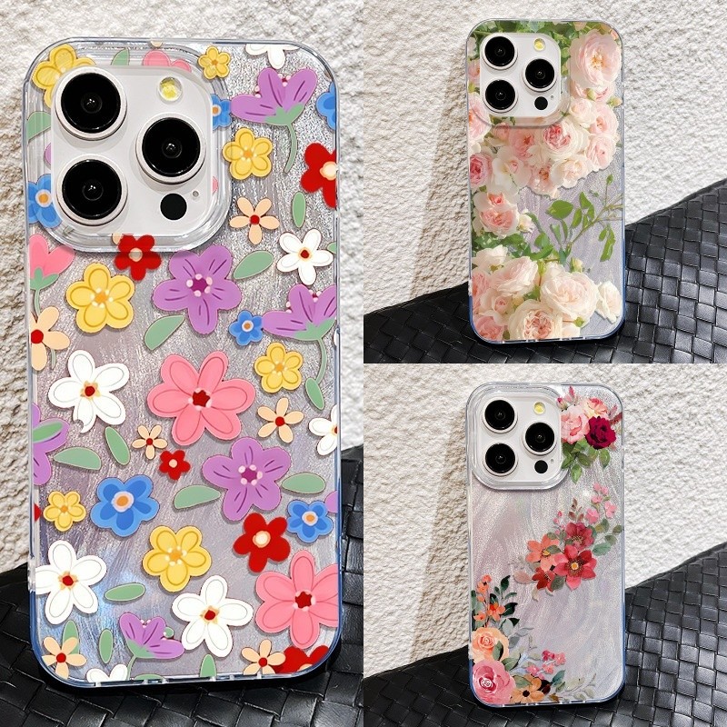 เคส สำหรับ OPPO Reno 16F 16 15F 14F 13F 12F 11F 15 14 12 13 11 F 10 8 7 5 Pro Plus MAX 8T 7Z 8Z 6Z 5Z 6 5F F9 หรูหราพรีเมี่ยมน่ารักดอกไม้ผีเสื้อนุ่มโทรศัพท์ เคส