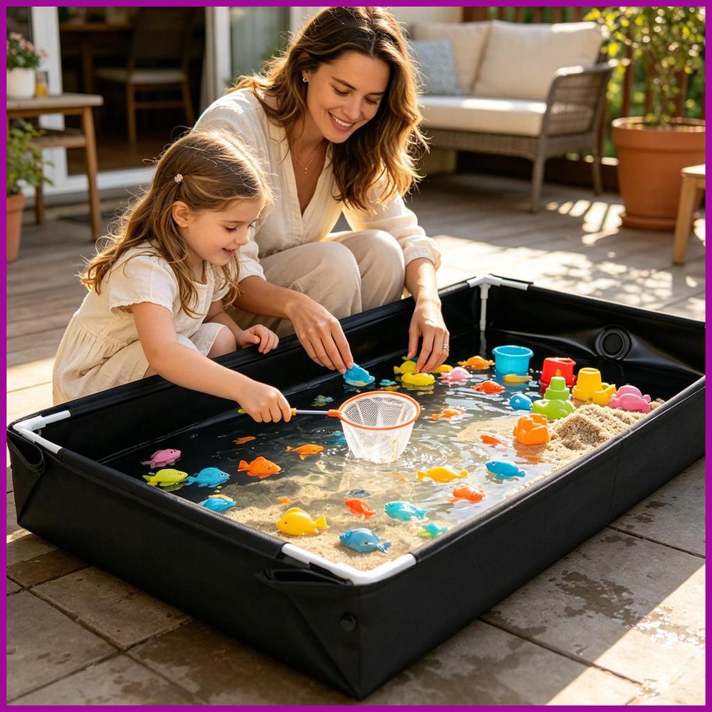 Sandbox สําหรับเด็กที่ถอดออกได้ท่อระบายน้ําท่อเล่นน้ํากลางแจ้งชายหาดสวนแผ่นทรายสําหรับ Home Camping 