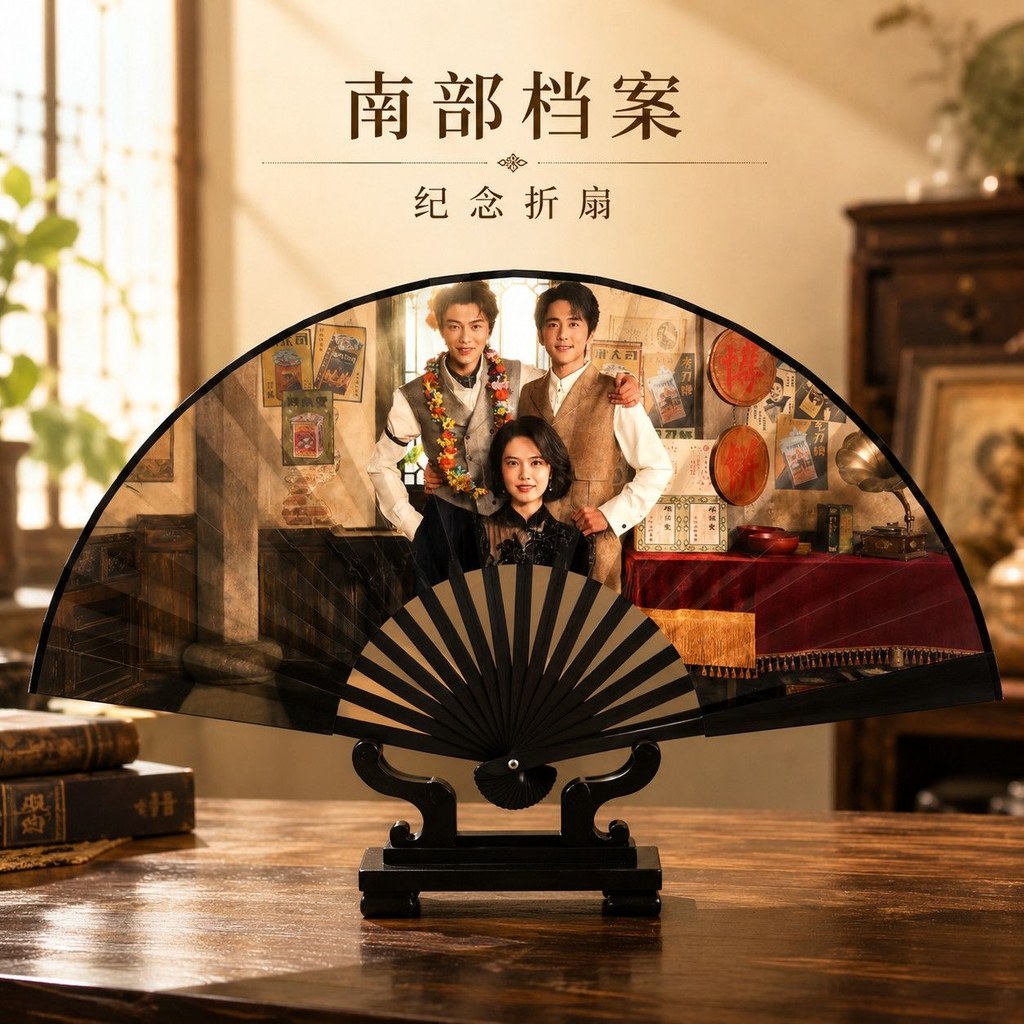 พัดลมที่ระลึกไฟล์ภาคใต้ พัดลมพับ Ding Yuxi Zhang Xincheng Fan#南部档案纪念扇子折扇丁禹兮张新成粉丝