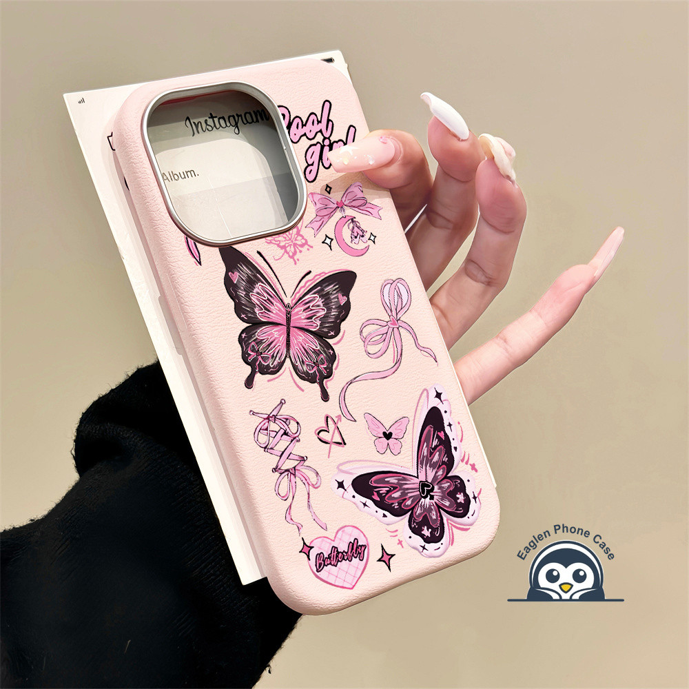 Y2K สีชมพูผีเสื้อเคสโทรศัพท์สําหรับ Samsung Galaxy A07 A06 F06 M06 A05S M05 F05 A04S A04E M04 F04 A0