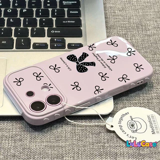 รองรับ OPPO A3x A58 A38 A17 A60 A16s A57 A15 A16K A74 A5i A53 Reno15 14F 15Fเคสโทรศัพท์ลายโบว์หวาน มีลายหัวใจข้างกันลื่น