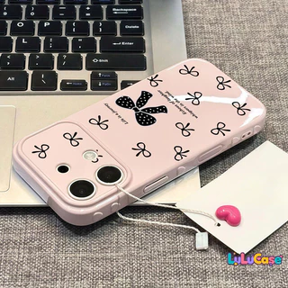 รองรับ OPPO A3x A58 A38 A17 A60 A16s A57 A15 A16K A74 A5i A53 Reno15 14F 15Fเคสโทรศัพท์ลายโบว์หวาน มีลายหัวใจข้างกันลื่น