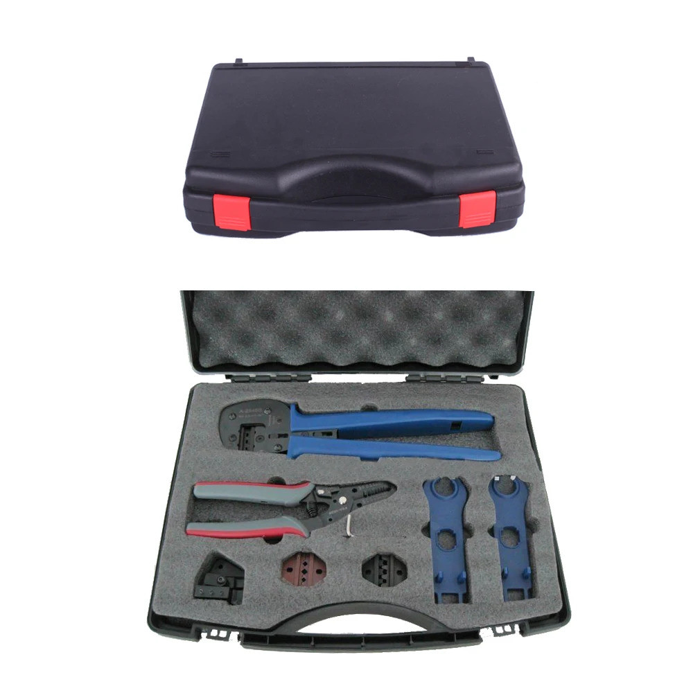 ยี่ห้อใหม่เครื่องมือพลังงานแสงอาทิตย์ตู้ชุดเครื่องมือชุด Crimping Plier ปอกตัดหลายกล่องเครื่องมือสํา