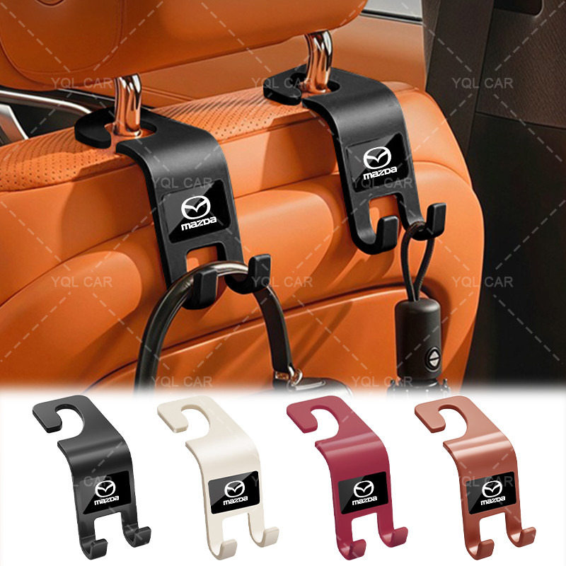 1/2/4pcs รถที่นั่ง-กลับแขวนซ่อน Hook ABS รถจัดระเบียบสําหรับ Mazda 2 3 5 6 2017 CX-4 CX-5 CX-7 CX-8 