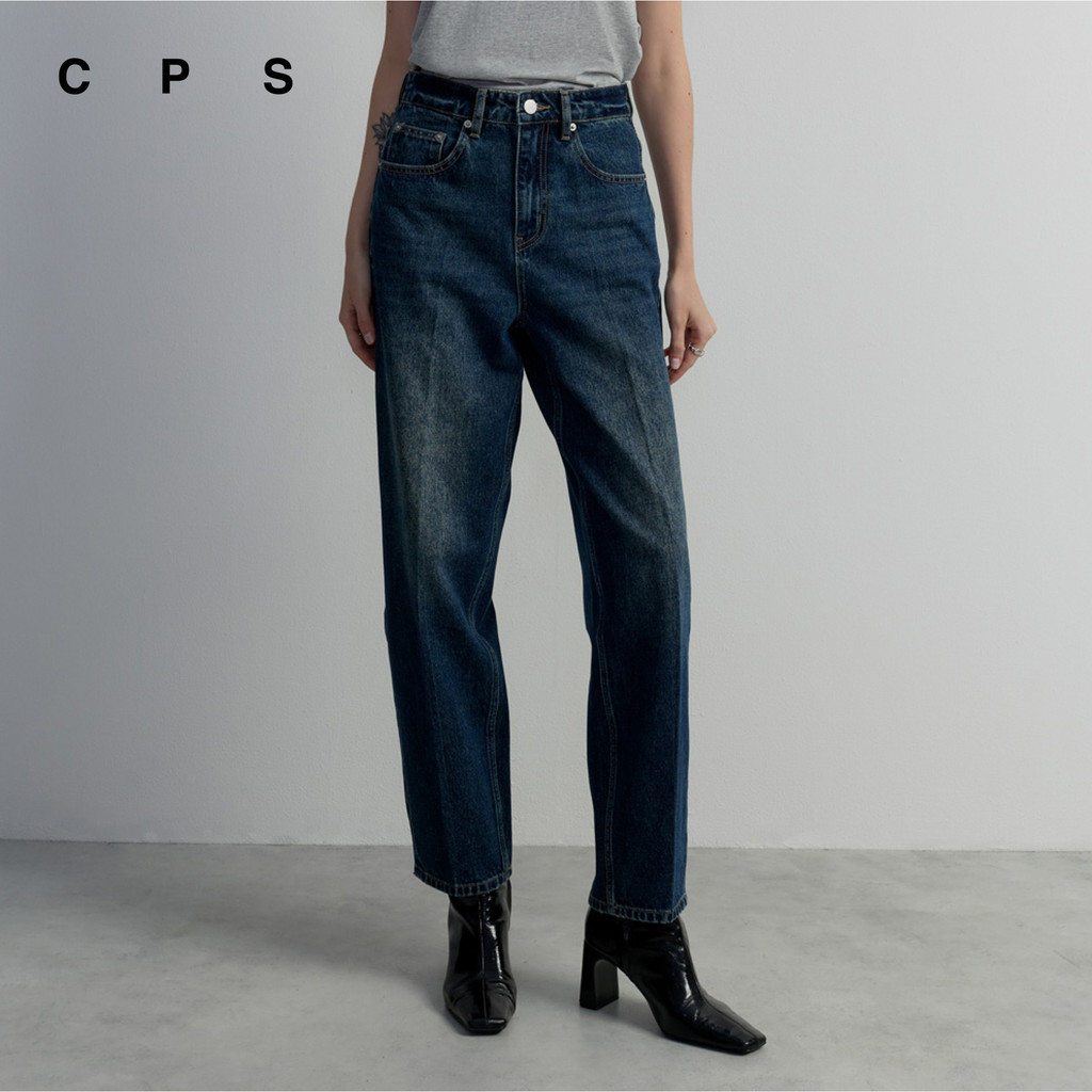 CPS กางเกงยีนส์ทรงเทเปอร์เอวสูง ผู้หญิง HIGH-RISE TAPERED FIT JEANS รุ่น C26WGWA117 (AW26#A1)