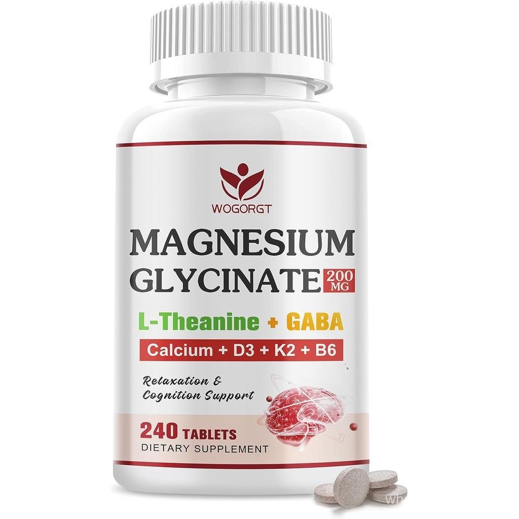Glycinate200mgforWomen&Men-Relaxation&CognitionSupport-Glycinatewith,,,Chamomile,B6,D3&K2,Vegan-Frie