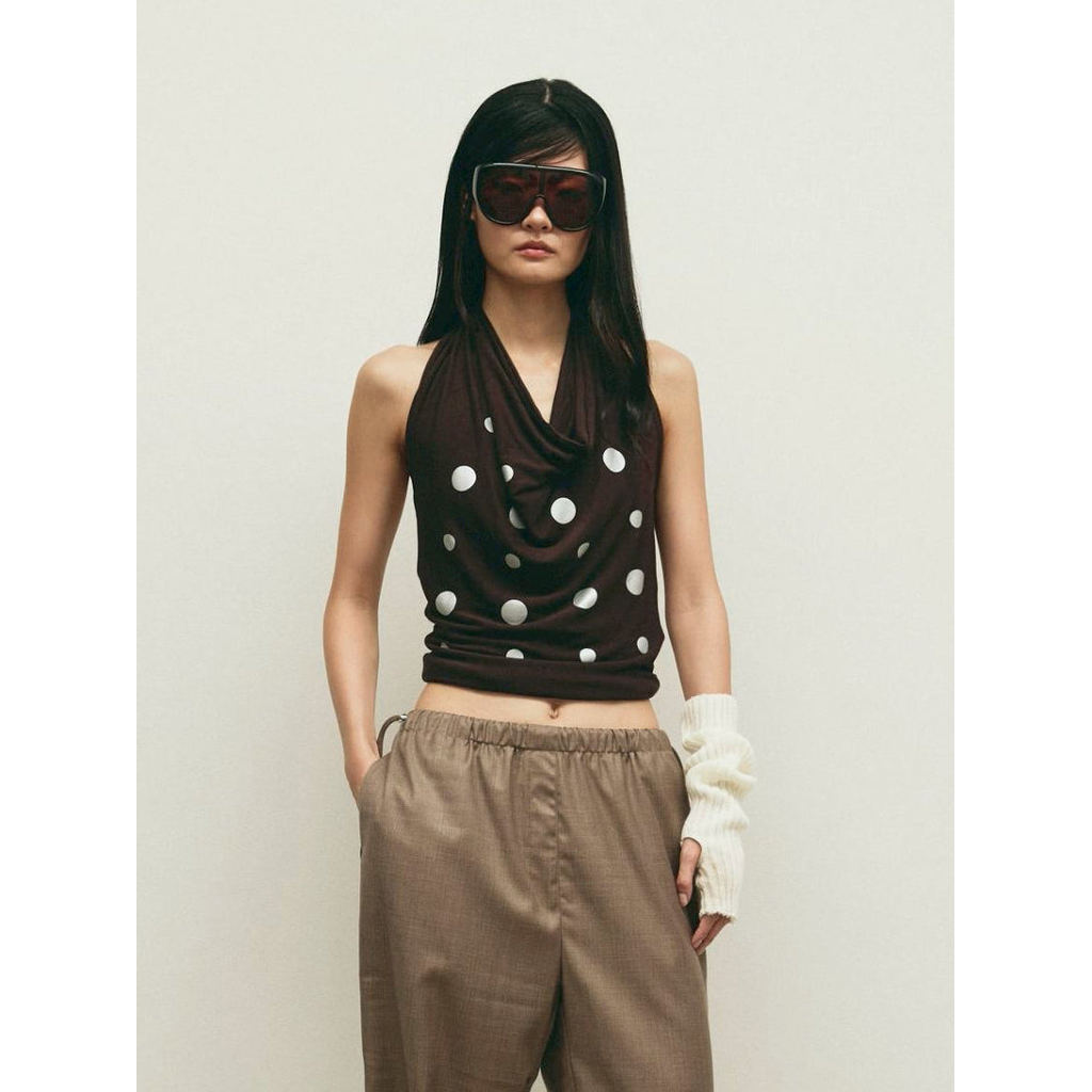 Piccoro - Polka Soleil Halter เสื้อคล้องคอลายจุด