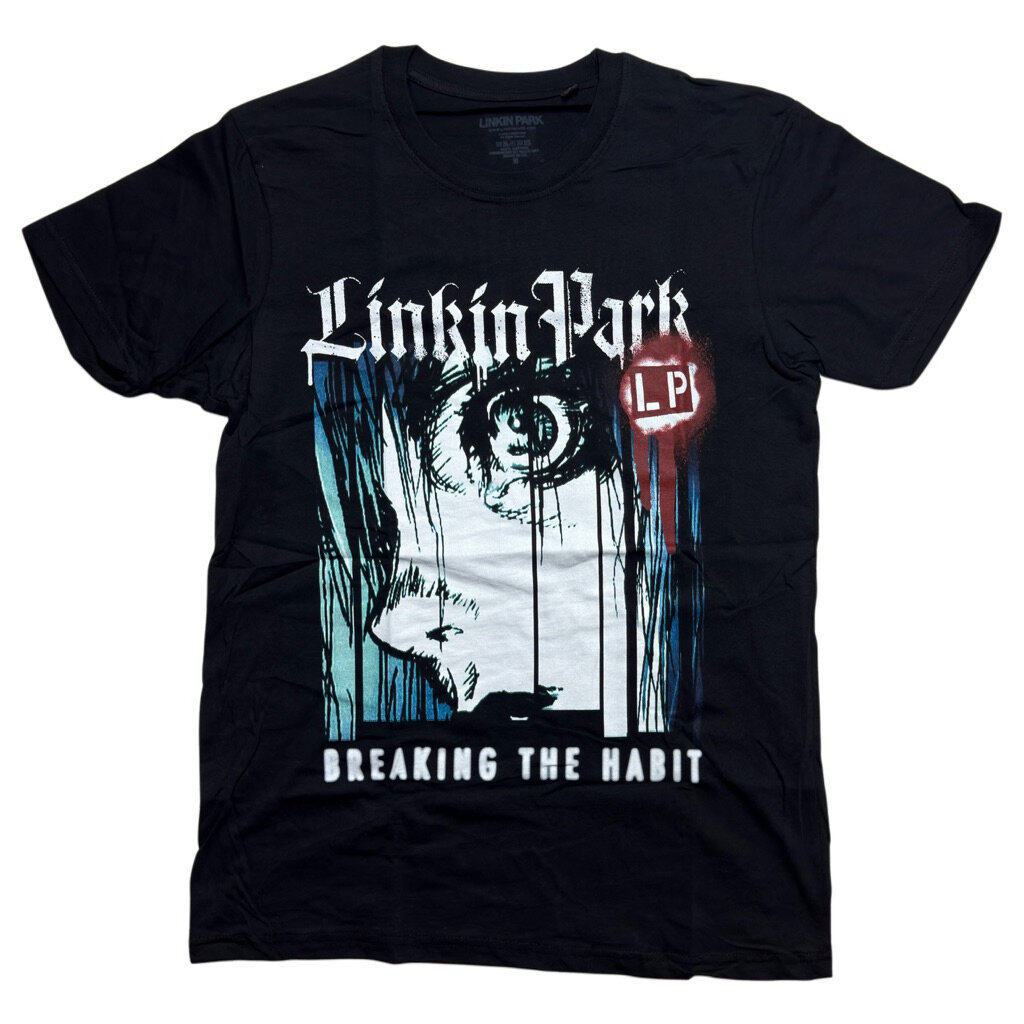 เสื้อวง LINKIN PARK T-SHIRT : FACE (BLACK) ลิขสิทธิ์แท้ UK