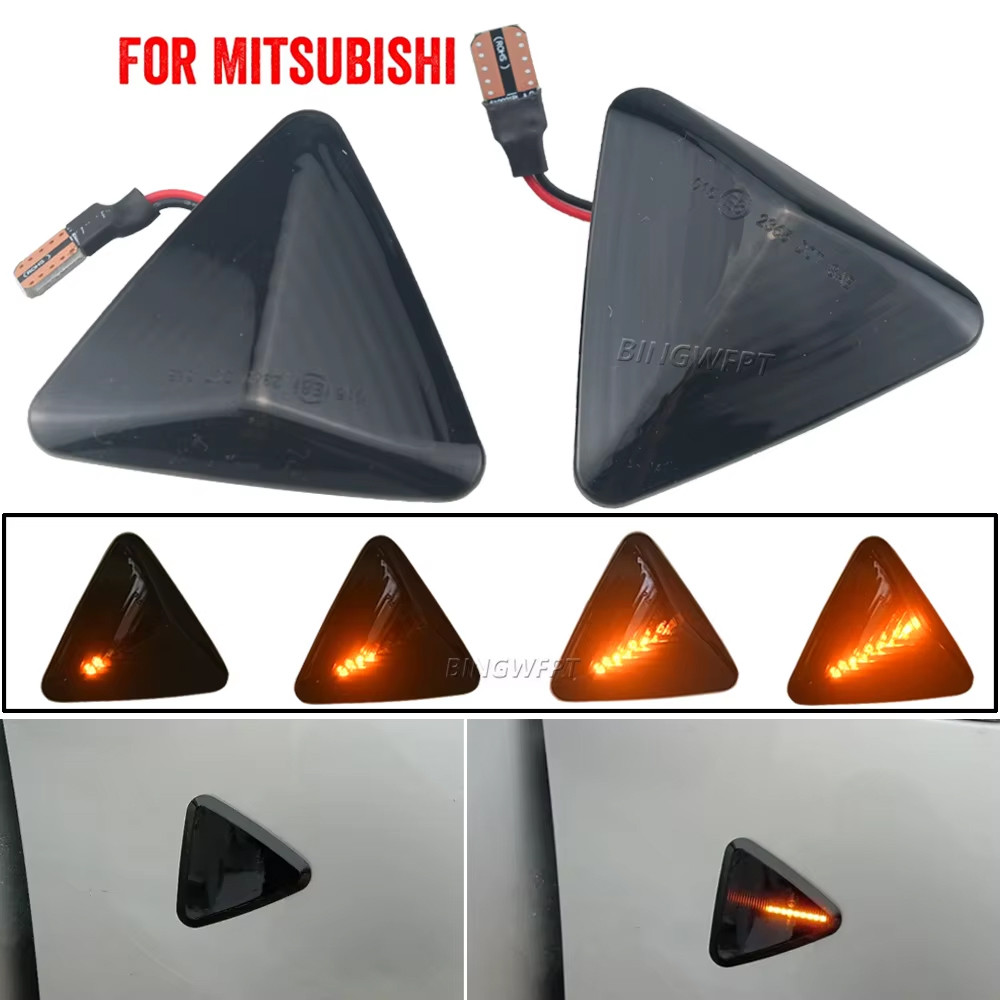2 ชิ้น LED แบบไดนามิกด้านข้างไฟเลี้ยวไฟสัญญาณสําหรับ Mitsubishi Colt Z23 Z24 Z25 Z33 Z34 Z3 2004-201