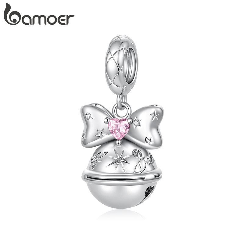 Bamoer Charm Bow Bell จี้ DIY สําหรับสร้อยข้อมือของขวัญสําหรับผู้หญิง