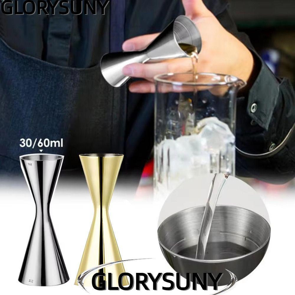 GLORYSUNY วัด Jigger, 2oz 1oz 304 สแตนเลสสตีลแก้ว Shaker, ญี่ปุ่นสไตล์ Dual Shot หนาวัดถ้วย Barware