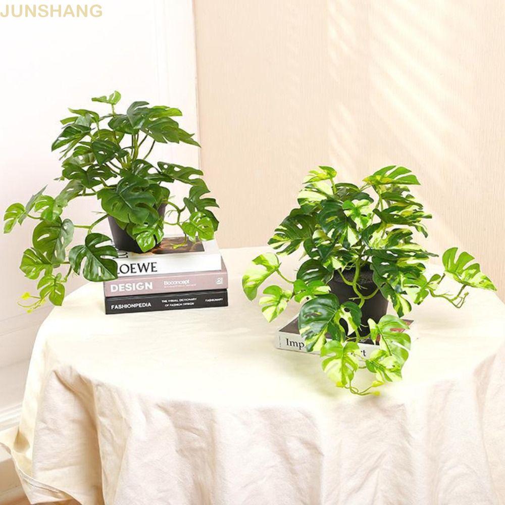 JUNSHANG เต่าใบระเบียง Tropical Tree บอนไซสําหรับ Home Party ตกแต่งโต๊ะทํางานจําลองพืช