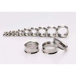 ✪จิวระเบิดหู จิวปากแตรสแตนเลสแท้ 6 - 20mm✪ EAR EXPANDER (SS.01) ✪ Ear expander Stainless Steel Jewelry - 1 Piece