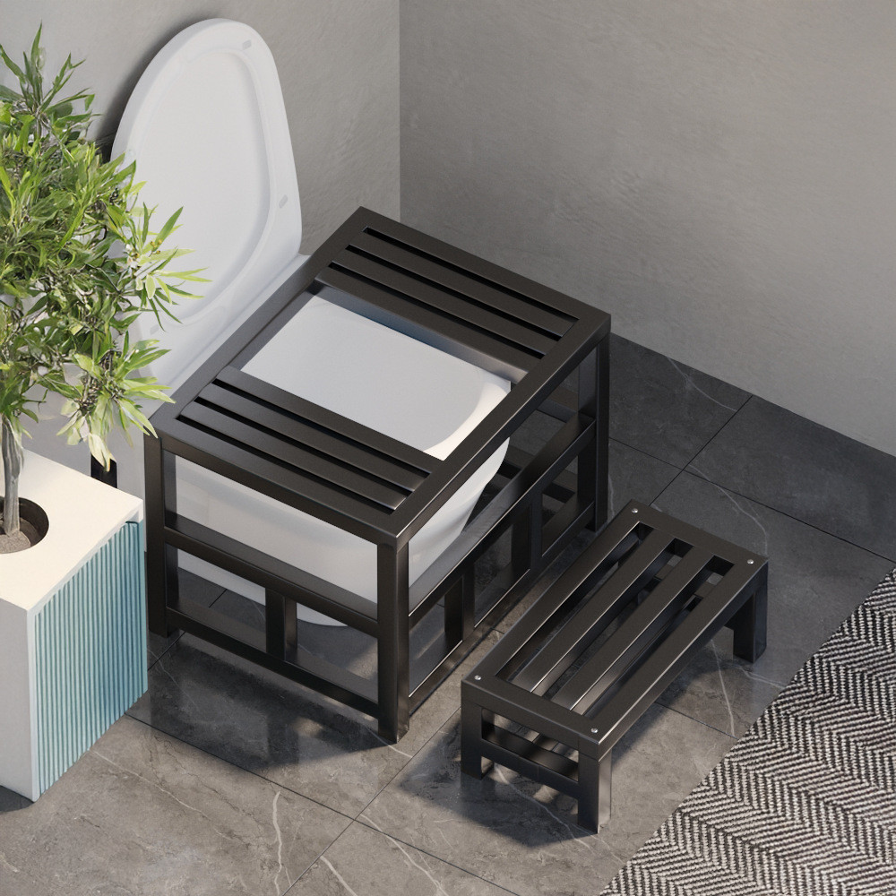 Toilet conversion kit for changing a sitting toilet to a squat toilet, squat toilet stool, footrest 