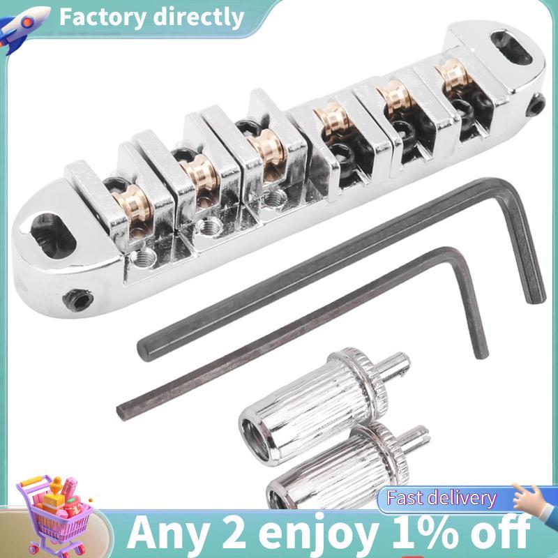 E7-Chrome Metal Plated Roller Saddle Tune-O- Bridge สําหรับกีตาร์ไฟฟ้าสไตล์