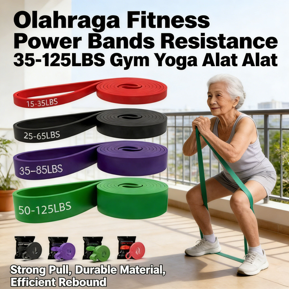 Band Power อุปกรณ์ฟิตเนสยิมโยคะ 125LBS 35-125LBS ความต้านทานกีฬา