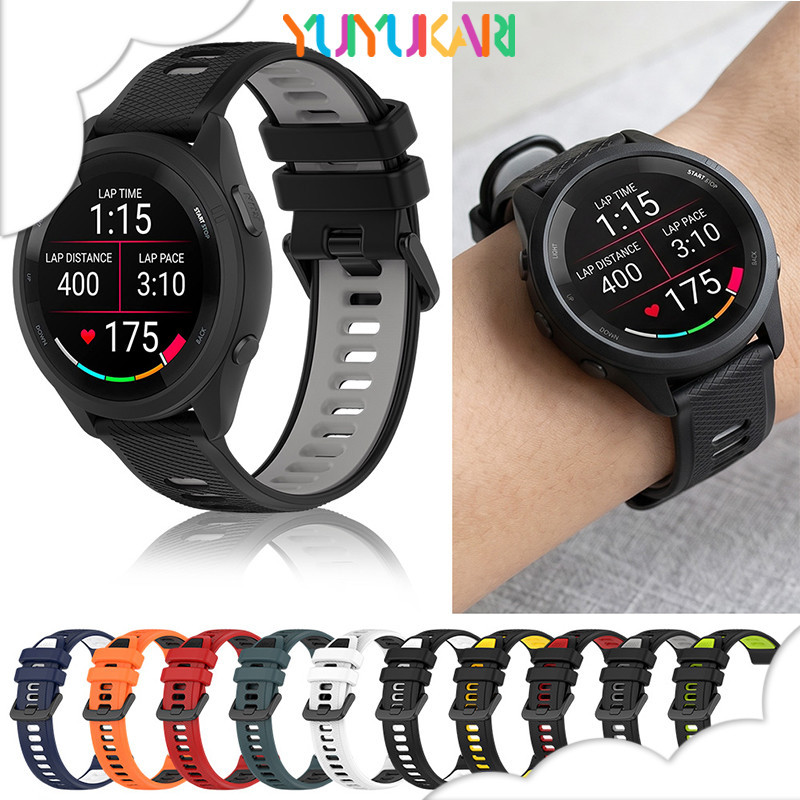 สายรัดซิลิโคน 22 มม for Garmin Forerunner 570 265 255 165 55/Vivoactive 4/Amazfit Bip 6/Huawei/Redmi Watch 5 Active/Lite