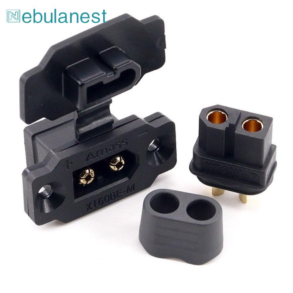 NEBULANEST XT60BE ปลั๊กตัวผู้, สีดําสีเหลืองแบบพกพา XT60BE-MF Connector, พร้อมฝาครอบ East เพื่อติดตั
