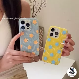 เคสไอโฟน 17 11 15 สำหรับ iPhone 16 13 11 15 14 12 Pro Max 15 14 16 7 8 Plus XR X XS Case ผ้าคลุมระบายลายคลื่นดาวน้อยสด
