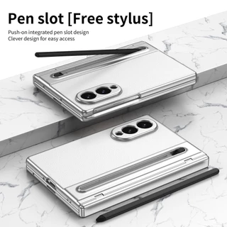 SAMSUNG ส่งสไตลัสพร้อมปลอกหนังฟิล์มสําหรับSamsung Z FOLD 8 Ultra fold7/6 fold5/4/3 เคสโทรศัพท์พร้อมStylus Shellเมมเบรนบานพับหน้าจอพับแพ็คเกจเต็มป้องกันการล่มสลาย