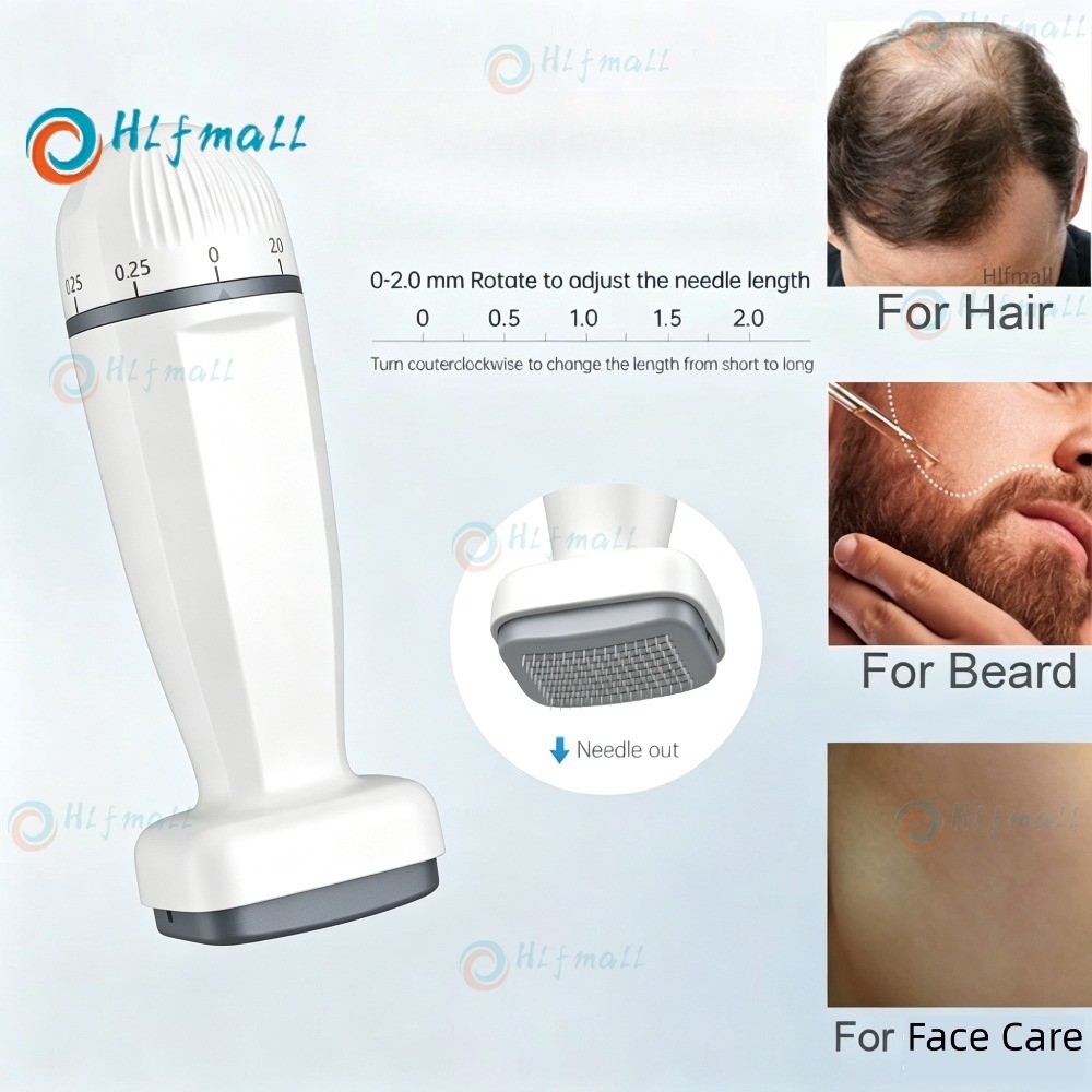 ลูกกลิ้งแสตมป์ Derma Bio120Pin แบบปรับได้สําหรับดูแลเส้นผม
