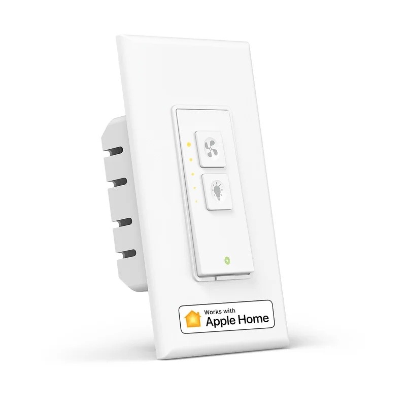 Meross HomeKit WiFi สมาร์ทพัดลมเพดานสวิตช์สวิตช์ไฟสวิตช์หรี่ไฟควบคุมเสียงต้องการสายไฟเป็นกลางรองรับ 