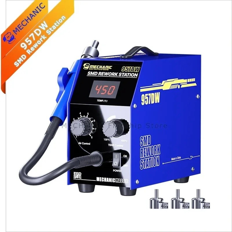 สถานีบัดกรี MECHANIC 957DW Desoldering Station Double Vortex Hot Air Rework Station ความร้อนอย่างรวด